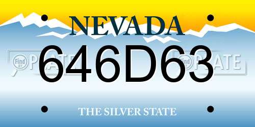 646D63 Nevada License Plate
