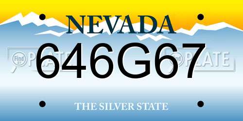 646G67 Nevada License Plate