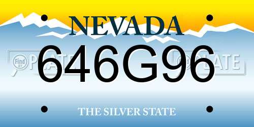 646G96 Nevada License Plate
