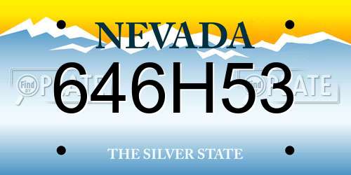 646H53 Nevada License Plate