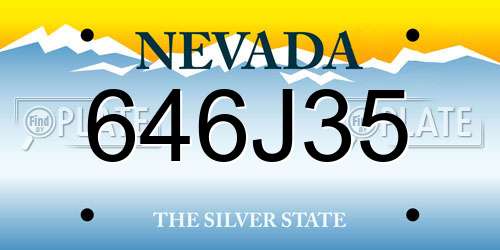 646J35 Nevada License Plate