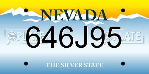 646J95 Nevada License Plate