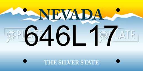 646L17 Nevada License Plate