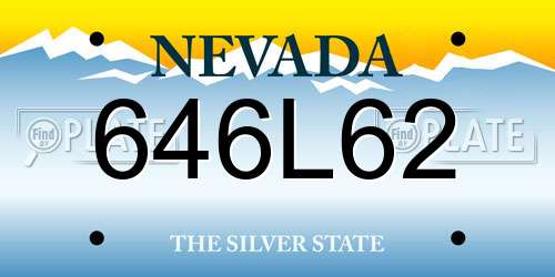 646L62 Nevada License Plate