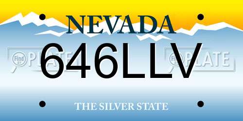 646LLV Nevada License Plate