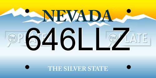646LLZ Nevada License Plate
