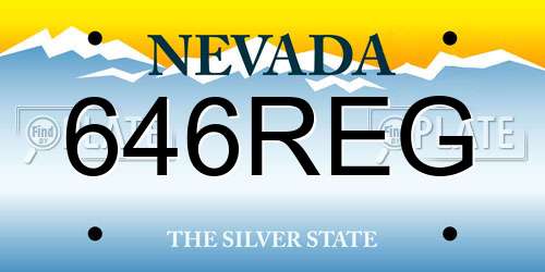 646REG Nevada License Plate