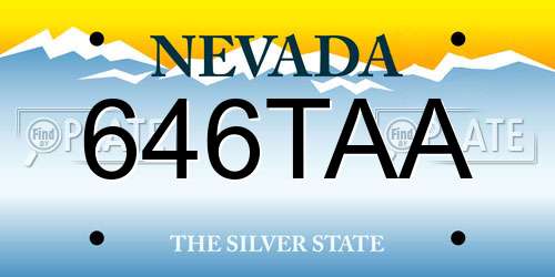 646TAA Nevada License Plate