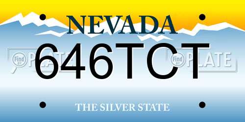 646TCT Nevada License Plate