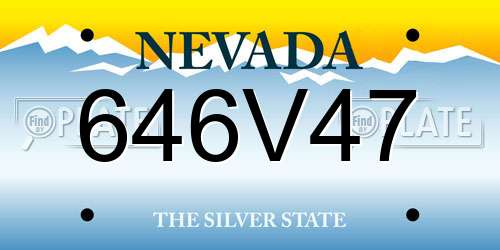 646V47 Nevada License Plate