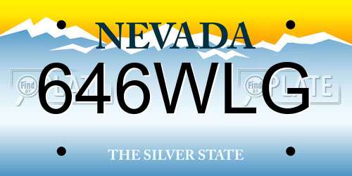 646WLG Nevada License Plate