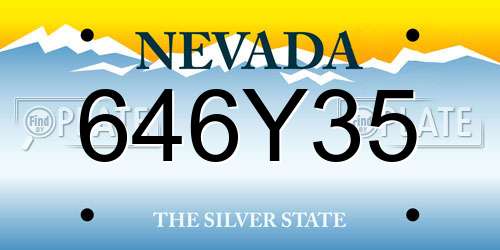 646Y35 Nevada License Plate