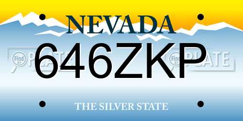 646ZKP Nevada License Plate