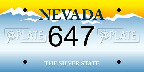647 Nevada License Plate