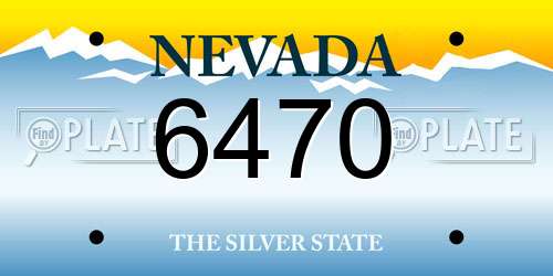 6470 Nevada License Plate