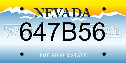 647B56 Nevada License Plate