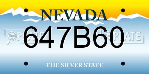 647B60 Nevada License Plate