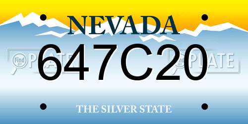 647C20 Nevada License Plate
