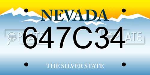647C34 Nevada License Plate