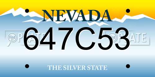 647C53 Nevada License Plate
