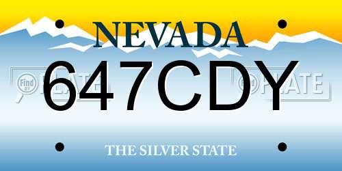 647CDY Nevada License Plate