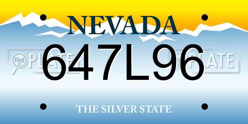 647L96 Nevada License Plate