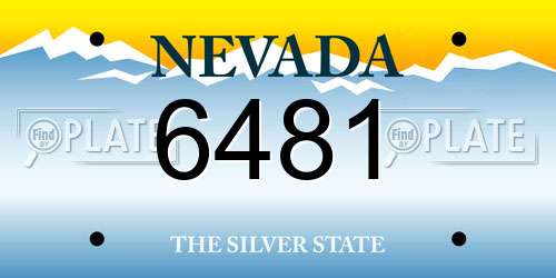 6481 Nevada License Plate