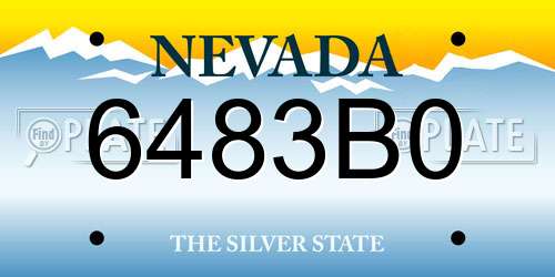 6483B0 Nevada License Plate