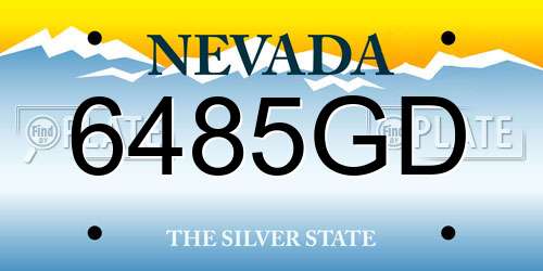 6485GD Nevada License Plate