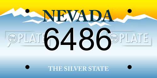 6486 Nevada License Plate