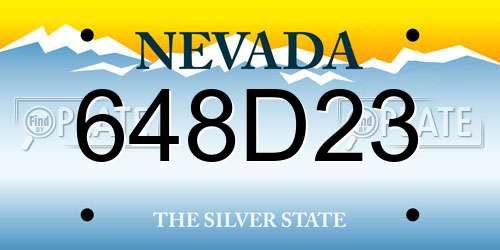 648D23 Nevada License Plate