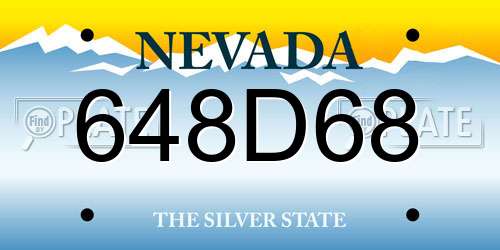 648D68 Nevada License Plate