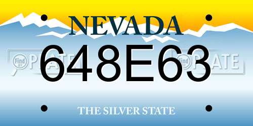 648E63 Nevada License Plate