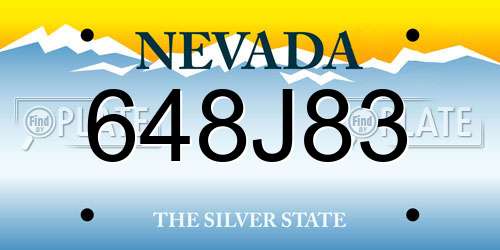 648J83 Nevada License Plate