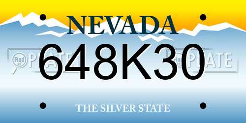 648K30 Nevada License Plate