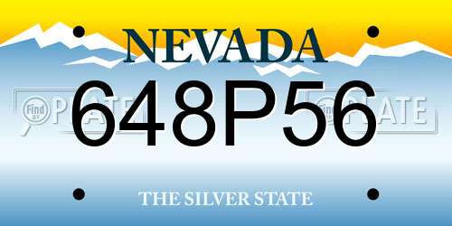 648P56 Nevada License Plate