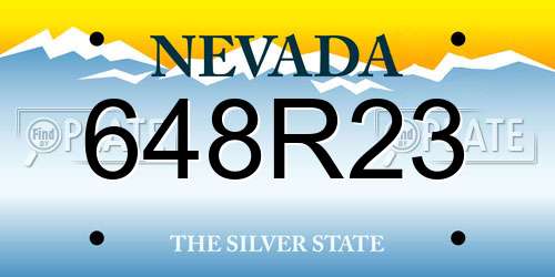 648R23 Nevada License Plate