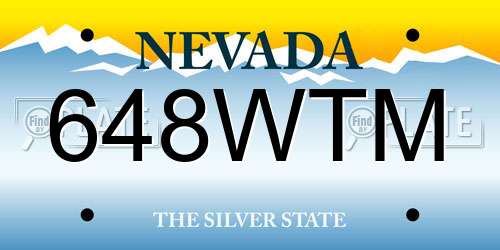 648WTM Nevada License Plate