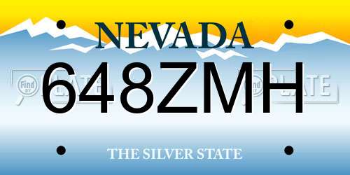 648ZMH Nevada License Plate