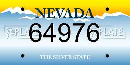 64976 Nevada License Plate