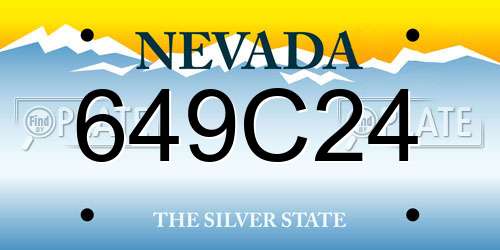 649C24 Nevada License Plate