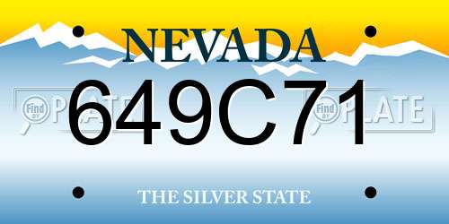 649C71 Nevada License Plate
