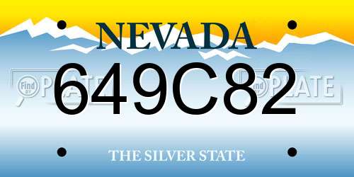 649C82 Nevada License Plate