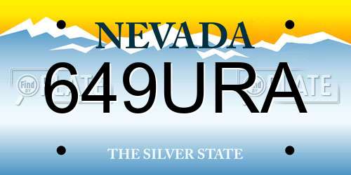 649URA Nevada License Plate