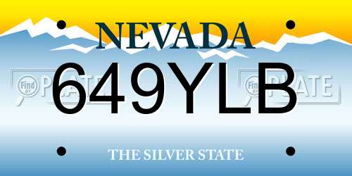 649YLB Nevada License Plate