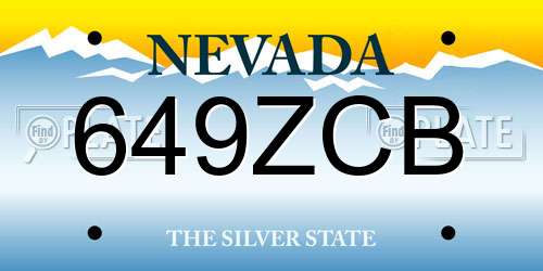 649ZCB Nevada License Plate