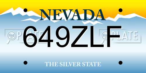 649ZLF Nevada License Plate