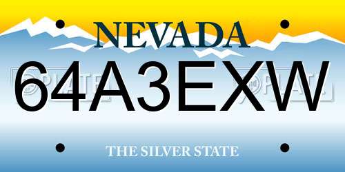 64A3EXW Nevada License Plate