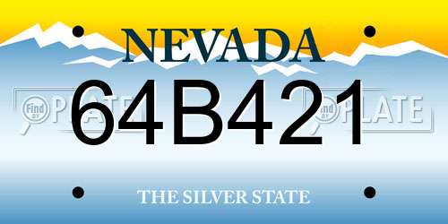 64B421 Nevada License Plate
