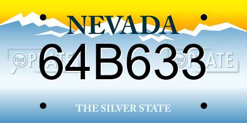 64B633 Nevada License Plate